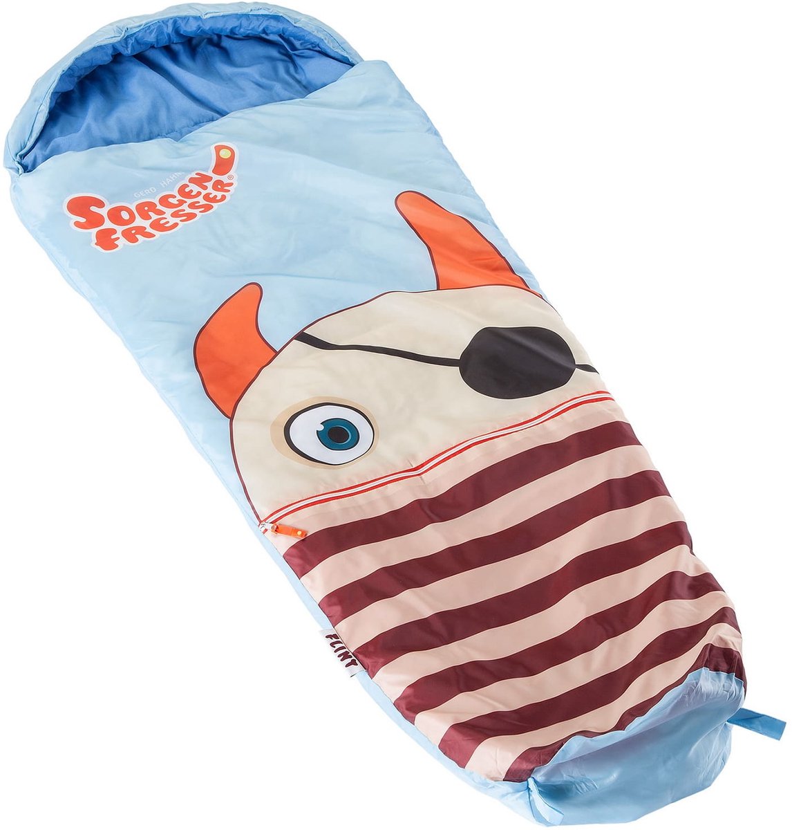 Skandika Zorgeneter Flint Kinderslaapzak - Slaapzakken – Slaapzak kinderen - Polyester, luxe kwaliteit, comfortabele hoofdgedeelte, draagtas meegeleverd, tot -12°C - 170 x 70 cm - Outdoor kampeerslaapzak – Max. Lichaamslengte 140 cm -  blauw