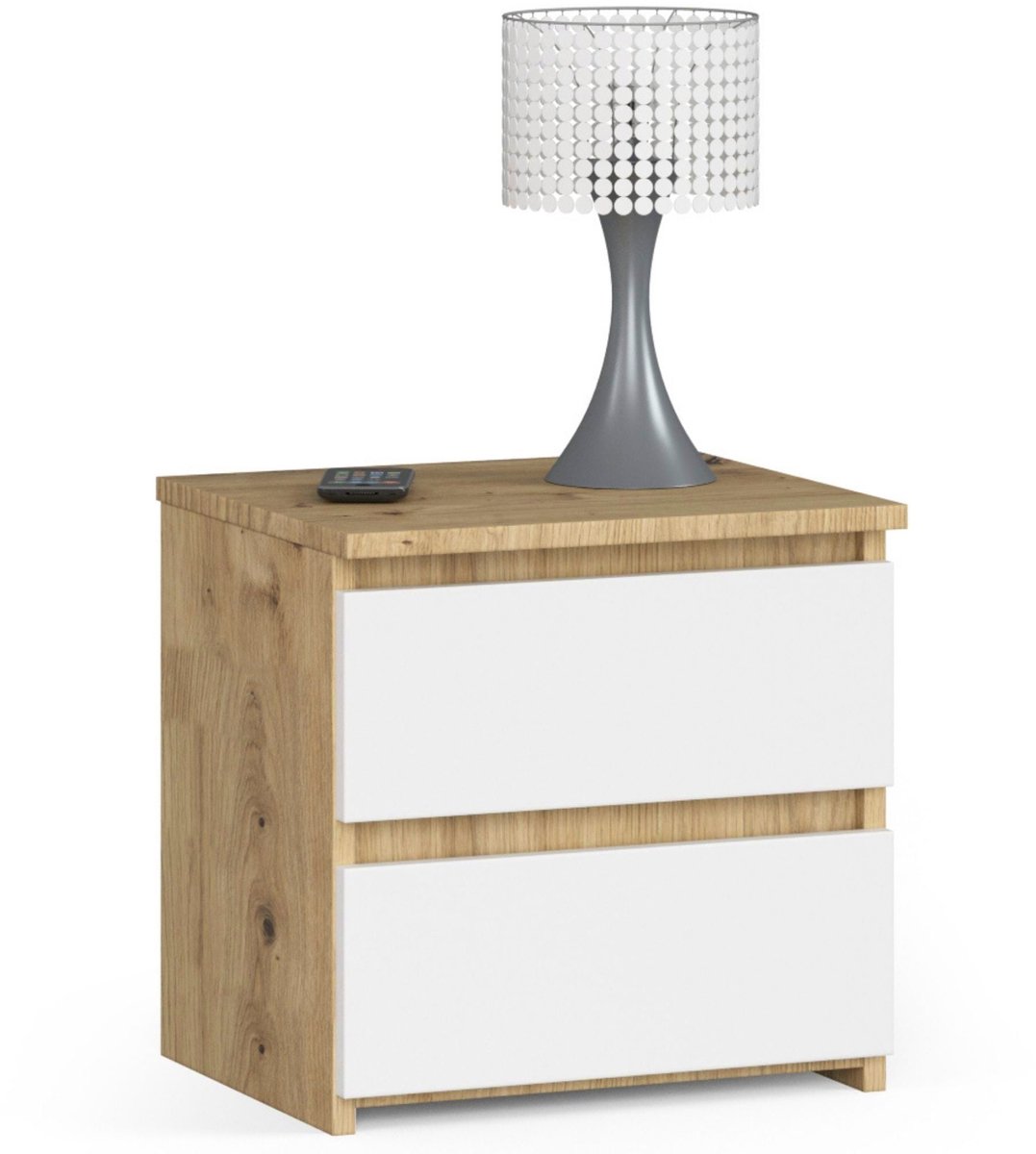 Nachtkastje CL2 met 2 Lades / AKORD Furniture Factory / Artisan Eik - Wit / 40 x 40 x 35 cm