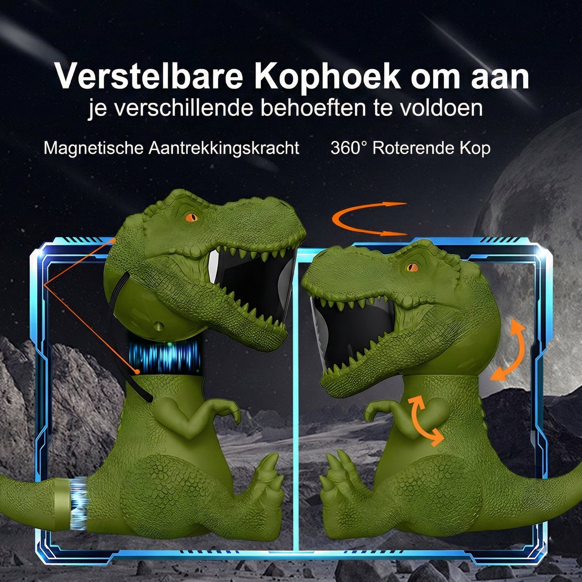 MUPOO Dinosaurus Galaxy Projector Dimbaar & Nevel Apart Instelbaar - T-Rex sterrenhemel projector - 360° Draaibaar & Magnetisch - Met Afstandsbediening & Timer - Stoer Dino Speelgoed & Cadeau voor Jongens - Green – foto 8