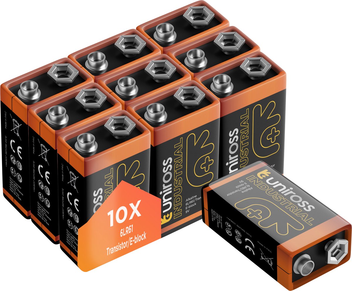 Uniross Industrial Alkaline 9V 10 pack