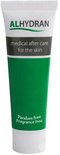 ALHYDRAN tube met groene en witte opdruk. Medische nazorg voor de huid. Parabenenvrij, geurvrij.