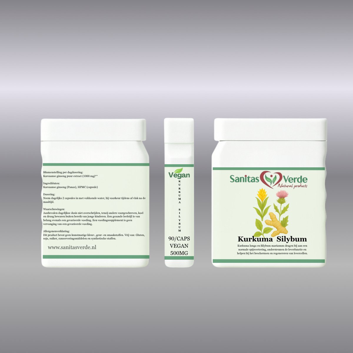 Sanitas Verde Kurkuma Mariadistel Lever Detox 90 Vegan Capsules