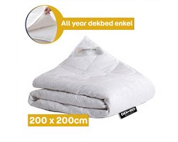 Dekbed-Discounter - Orange Line Dekbed 200 x 200 cm - All season dekbed - Wasbaar op 60 graden - Anti-allergisch - Wit