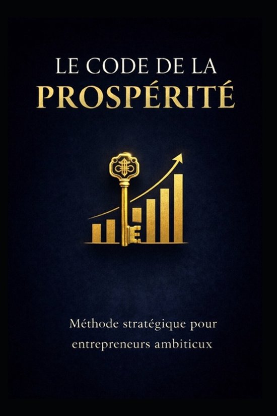 Boekomslag 'Le Code de la Prospérité'. Gouden sleutel voor een stijgende grafiek. Methode strategisch voor ambitieuze ondernemers.