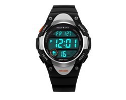 Kinderhorloge Chrono - Stopwatch - Alarm – Digitaal Horloge – Zilver Look - Ø37mm