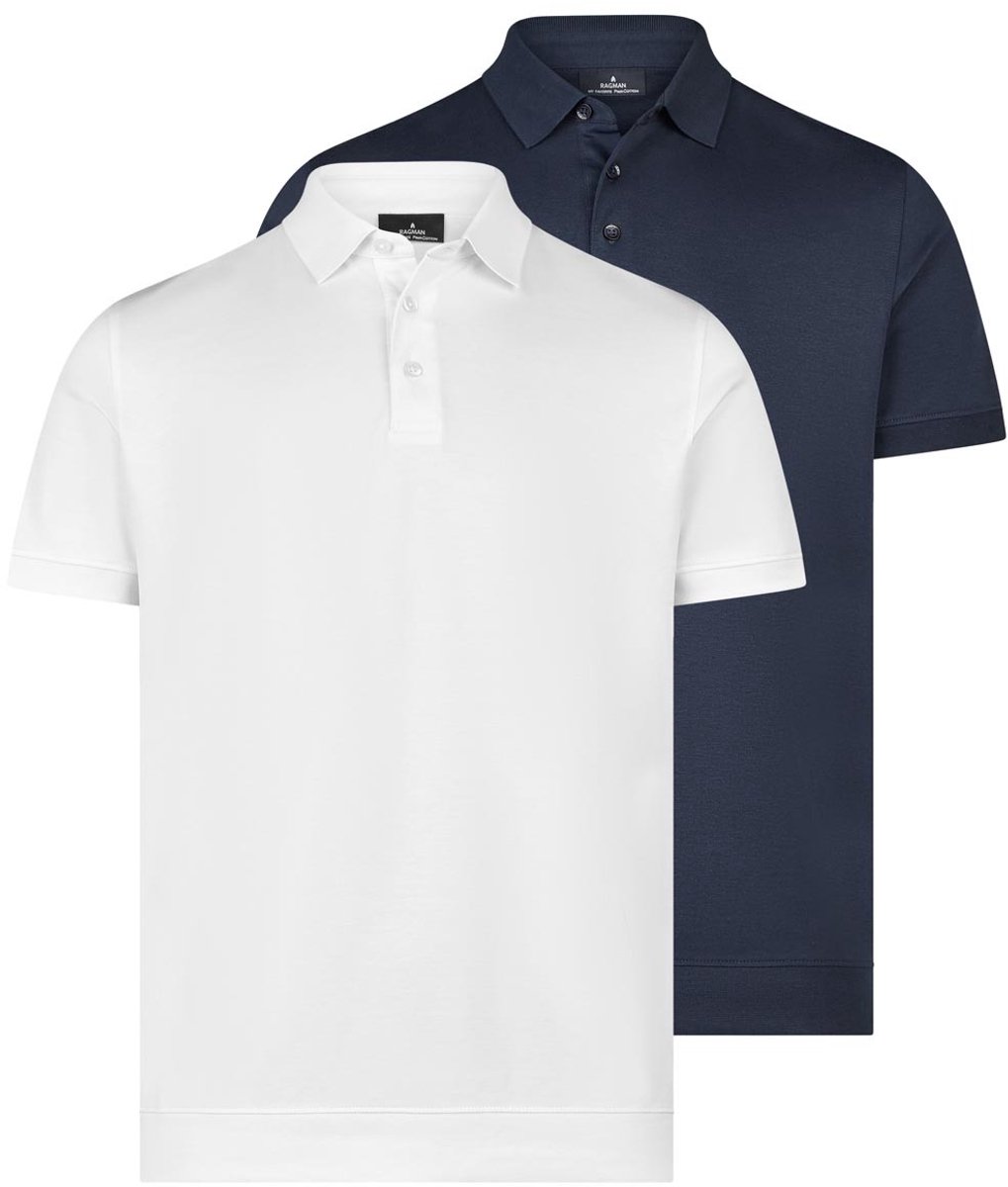 RAGMAN Heren poloshirt 2 pack Basic