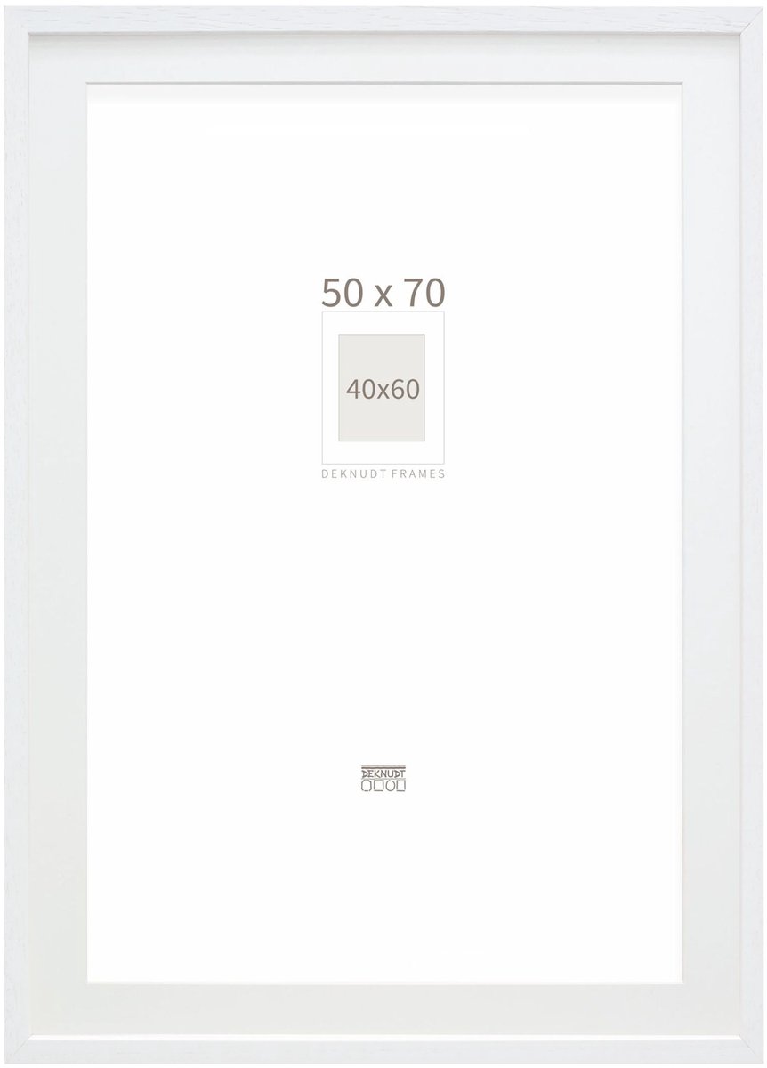 Deknudt Frames Fotolijst - wit met passe-partout - 40x60 / 50x70 cm