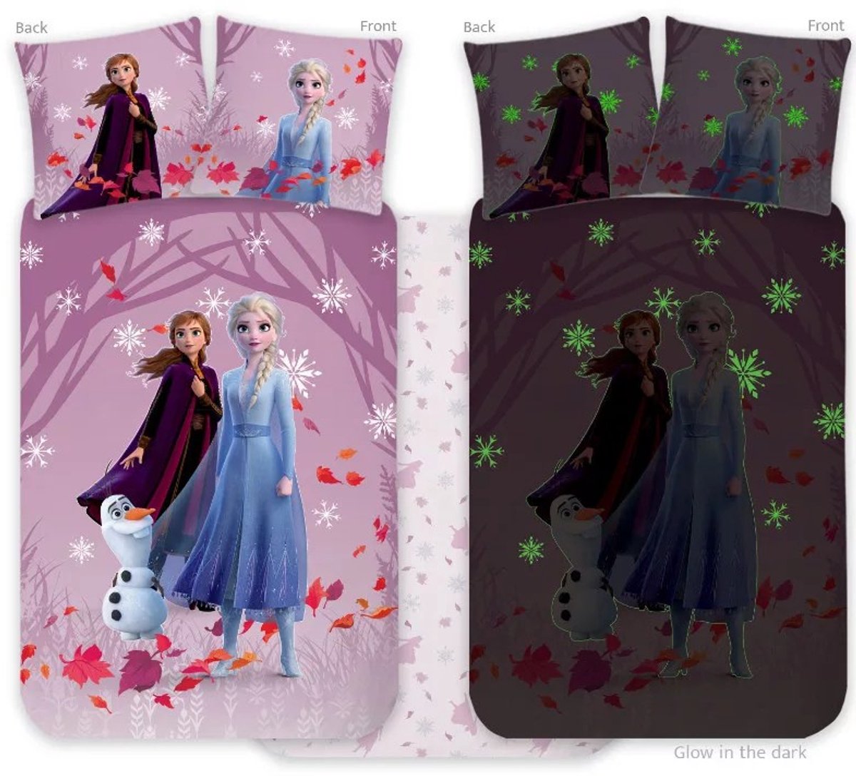 Glow in the Dark Frozen dekbedovertrek - Ledikant dekbedovertrek - 100x135 cm - 100% katoen