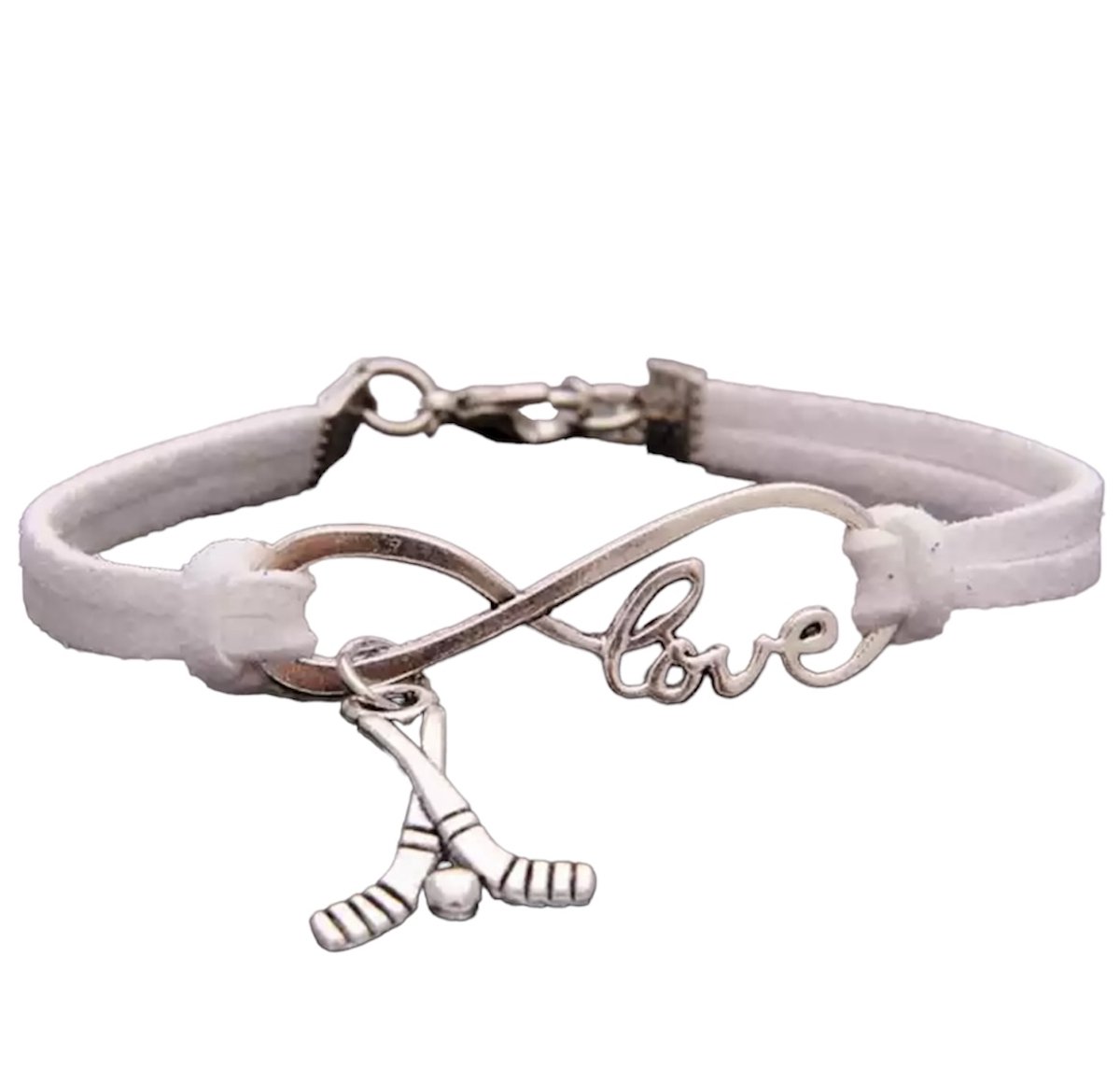 12Getit Armbandje Wit met Hockey hangertje