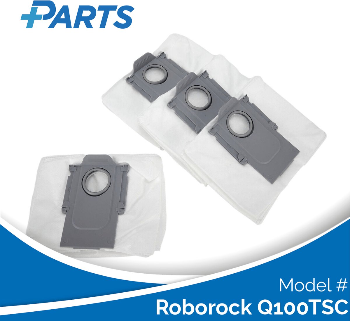 Roborock Q100TSC Stofzakken (4 Stuks, Plus.Parts® alternatief voor 8.02.0132)