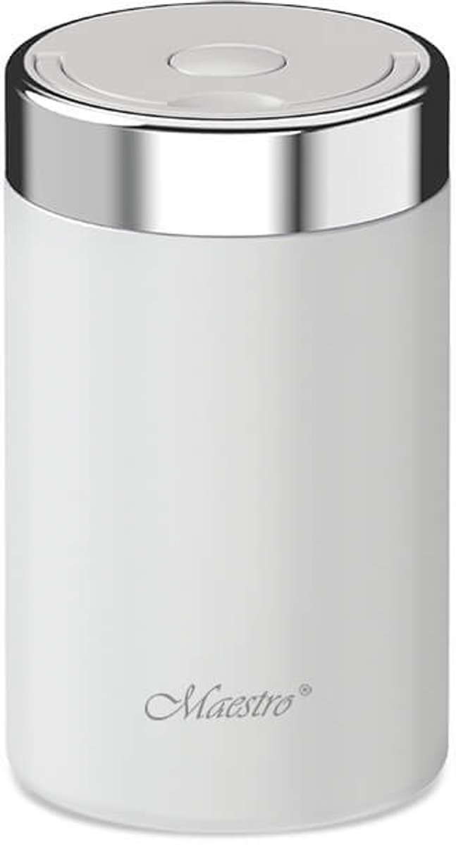 Maestro Voedselthermos - Lunchtrommel - 750ml - RVS 304 - Warmhoudcontainer met Ontluchter en Handvat - Wit
