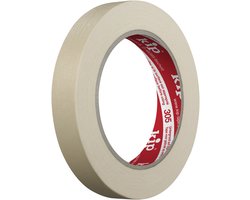 Kip 305 - MASKING-TEC Afplaktape - Beige 30 mm x 50 m - Bewezen fijncrêpe tape met natuurrubberlijm voor een goede hechting op gladde en oneffen ondergronden - Voor kortstondige afplakwerkzaamheden binnenshuis - Temperatuurbestendig tot 80°C