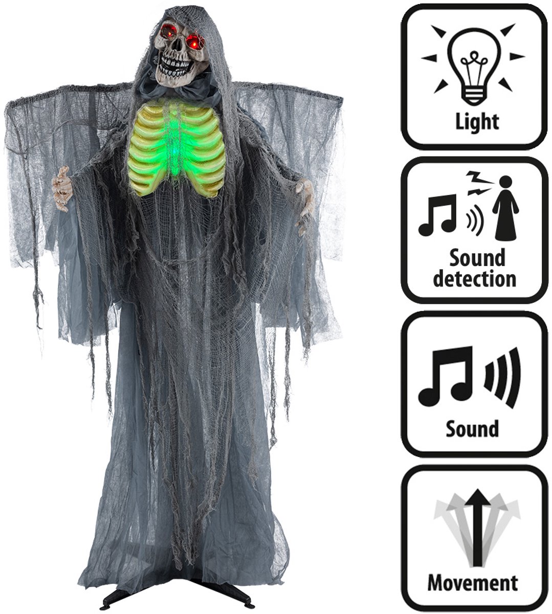 Boland - Decoratie Crypt keeper - Horror - Licht, Geluid & Beweging - Geluidsensor - Spookhuis - Trick or Treat
