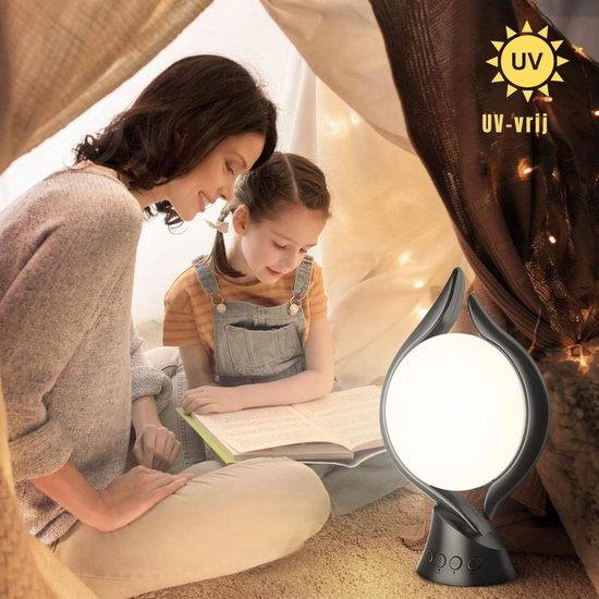 Florixa® Daylight Lamp LED 10,000 lux - Light Therapy Lamp - 6 Brightness Levels and Intelligent Timer - Black - 31cm x 9cm x 19cm — afbeelding 4