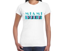 Toppers - Bellatio Decorations Toppers verkleed T-shirt dames - wit - Miami Vice - The Summer is Magic - feestkleding XXL