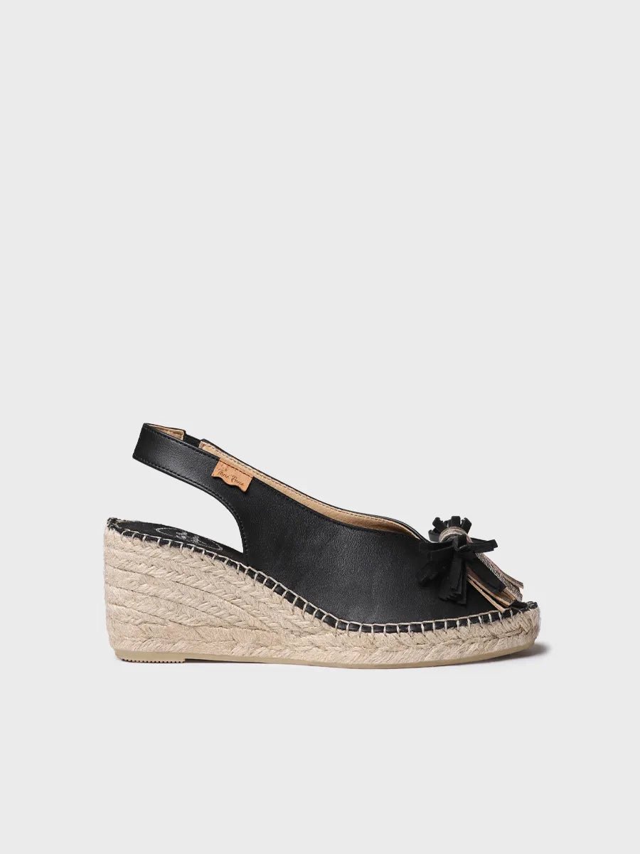 Espadrille met peeptoe-sleehak | LAILA-PF