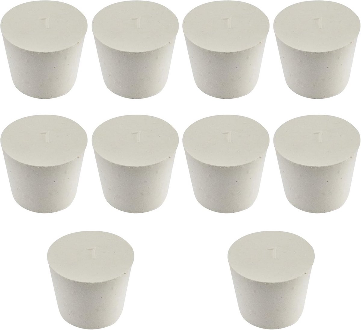 10x Witte Congroefstoppen Massief Rubber Kegelvormig 37mm x 28mm x 30mm
