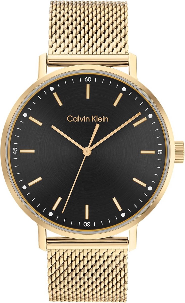 Heren Analoog Quartz Horloge met RVS Band - Zwart Goud
