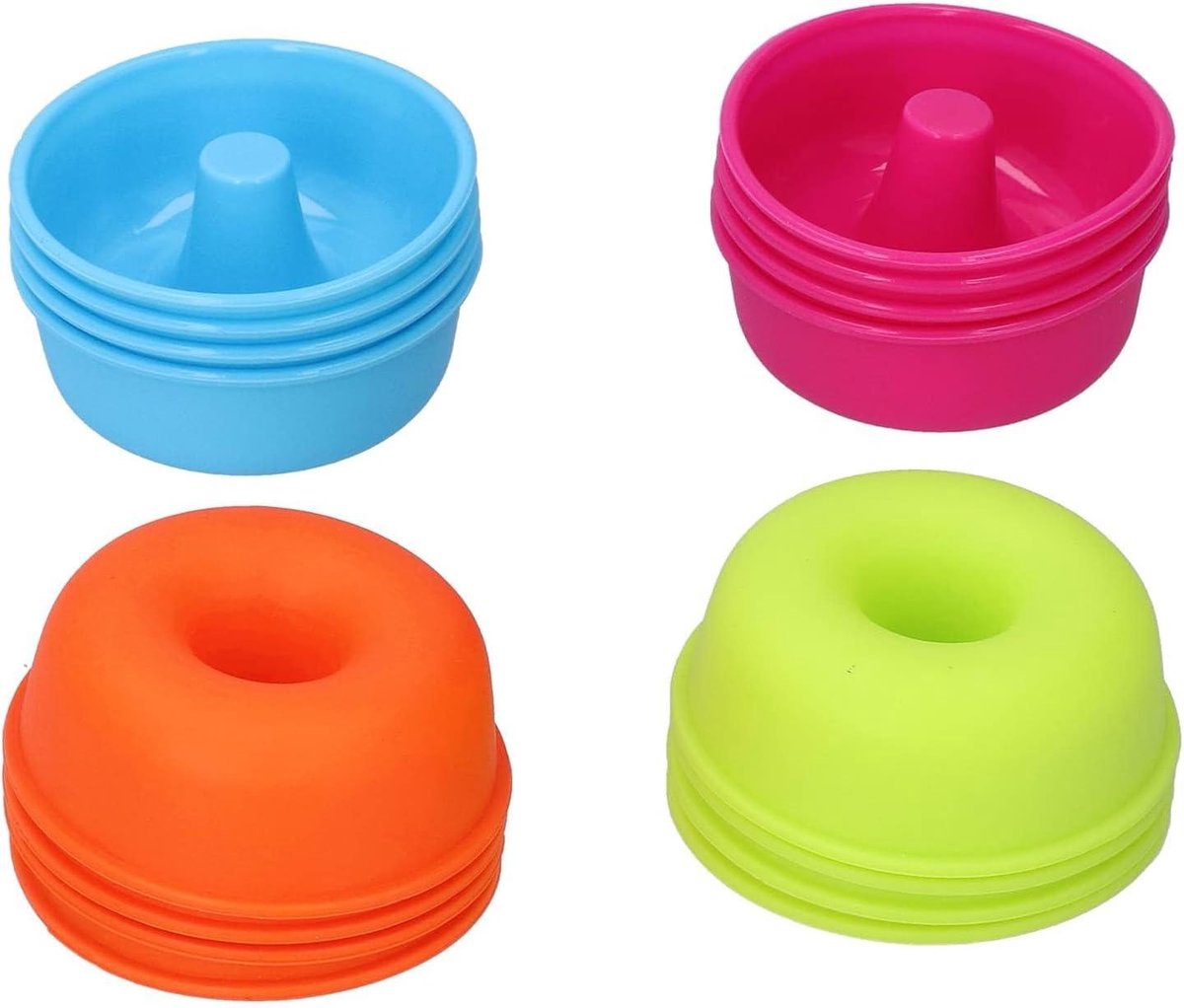 16 stuks Siliconen Donutvormen voor Mini Ronde Donuts - Bakvormen - 3 inch doorsnede