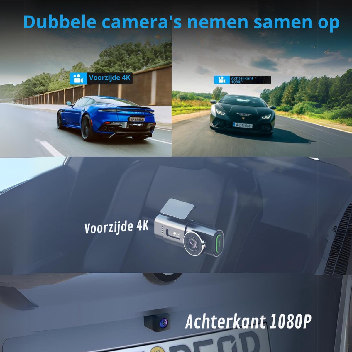 Florixa® Dual Dashcam - Voor en Achter Camera – Auto Camera Met Nachtzicht – Zwart - 3cm x 6cm x 3cm – foto 5