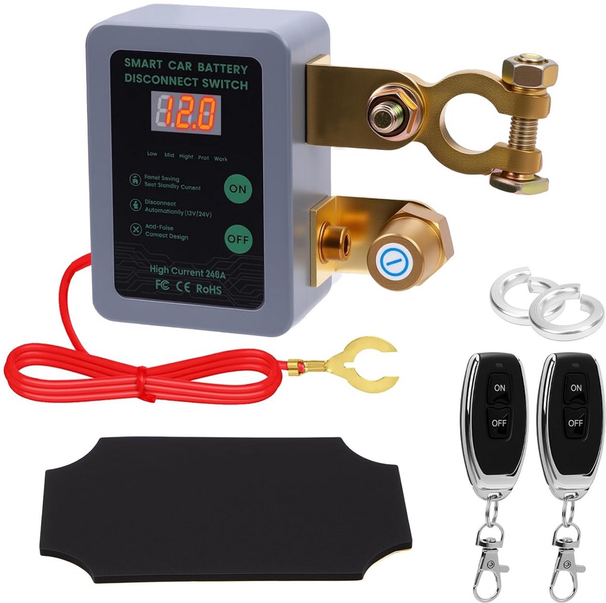 Draadloze Afstandsbediening Isolatieschakelaar voor Accu's - LED Display & Hoge Stroomcapaciteit