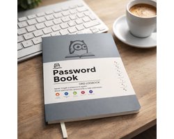 Wachtwoord Notitieboek A6 – Grijs – Veilig Wachtwoorden Opslaan bij Hacks – Wachtwoordenboek - Wachtwoordenboekje - Alfabetische Tabbladen – Internet Wachtwoord Logboek voor Websites, Computer & Login Beheer – Compact en Met Bladwijzer