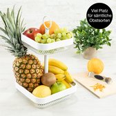 Fruit etagère 3 etages - incl. tang - van hoogwaardig porselein - moderne