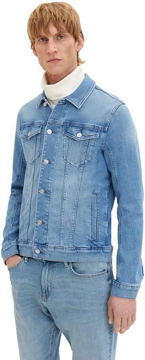 Heren Jeansjas Light Stone Wash Denim - Casual Kledingstuk