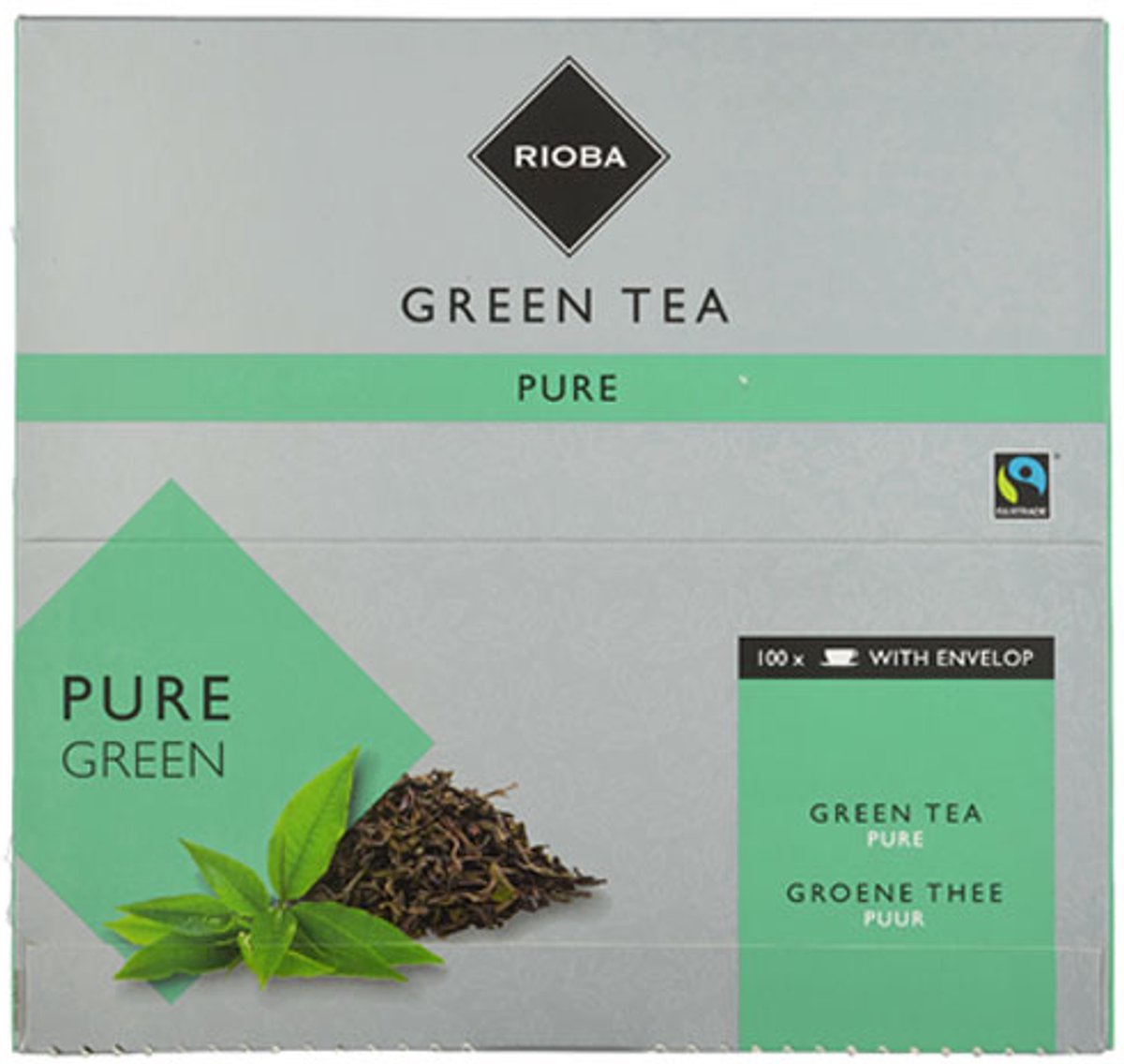 Rioba Groene Thee Pure Green (met envelop) 100 x 2 gram