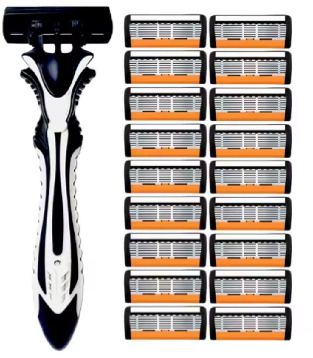Replacement blades - 6 layers Shaver - 1 handle 9 blades- Shaver for Men and Women- Scheermesjes Navullingen - Veiligheidsscheermes Blades