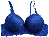 Dames BH 6330 push up met kant 80B donkerblauw