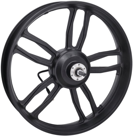 Foto: Achterwiel zwart motor 20 inch 48v 250w rode stekker v8 v20 fatbike