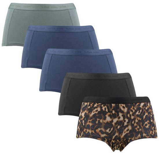 Björn Borg dames everyday cotton 5P mini boxershorts animal print multi