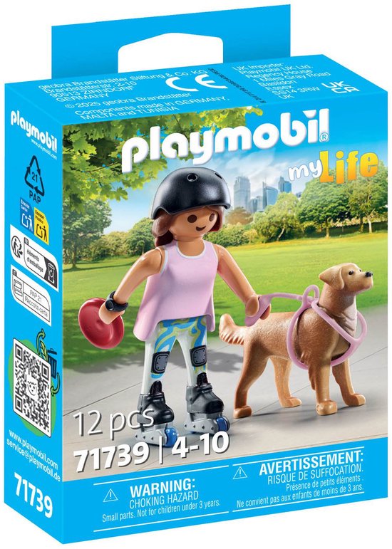 PLAYMOBIL My Life - Schaatser met Retriever - Dynamische duo - 71739