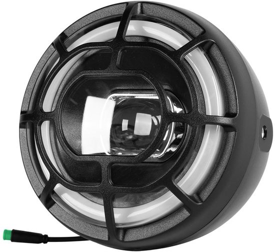 LED Koplamp voor Fatbike V8 / V20 Ouxi – Krachtige Voorlamp met Halo Ring – Zwart