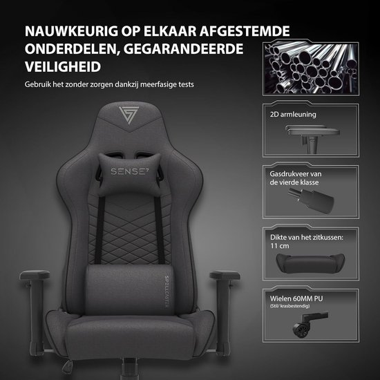 Ergonomische Gaming Stoel Zwart Blauw voor Urenlang Speelplezier van Merkloos — afbeelding 5