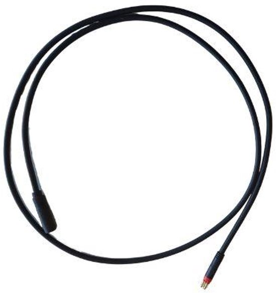 Zwarte motorverlengkabel van 1,5 meter met rode connector, speciaal voor Fatbike V20.
