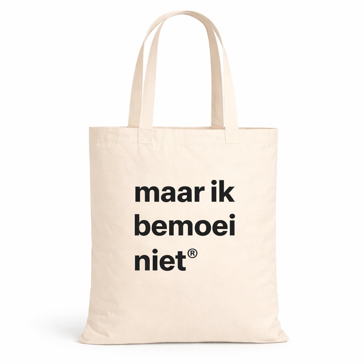 Katoenen Tas - "Maar Ik Bemoei Niet" - Naturel - Canvas Shopper