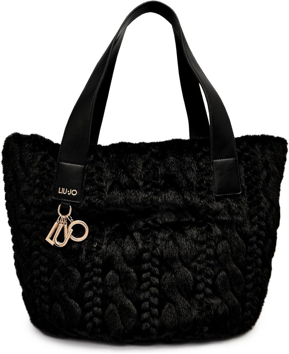 Dames Shopper Tas met Vachtlook en Rits Sluiting - Ruim Hoofdcompartiment