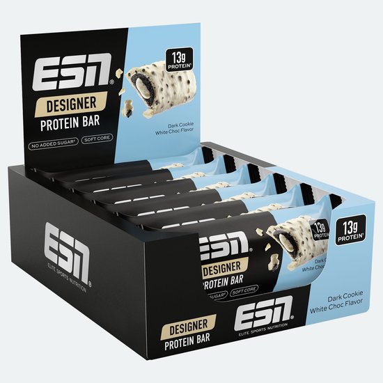 ESN Designer Bar Proteine Repen – Dark Cookie White Choc, 12 x 45 g – Ideaal Tussendoortje met 14 g Proteïne — afbeelding 2