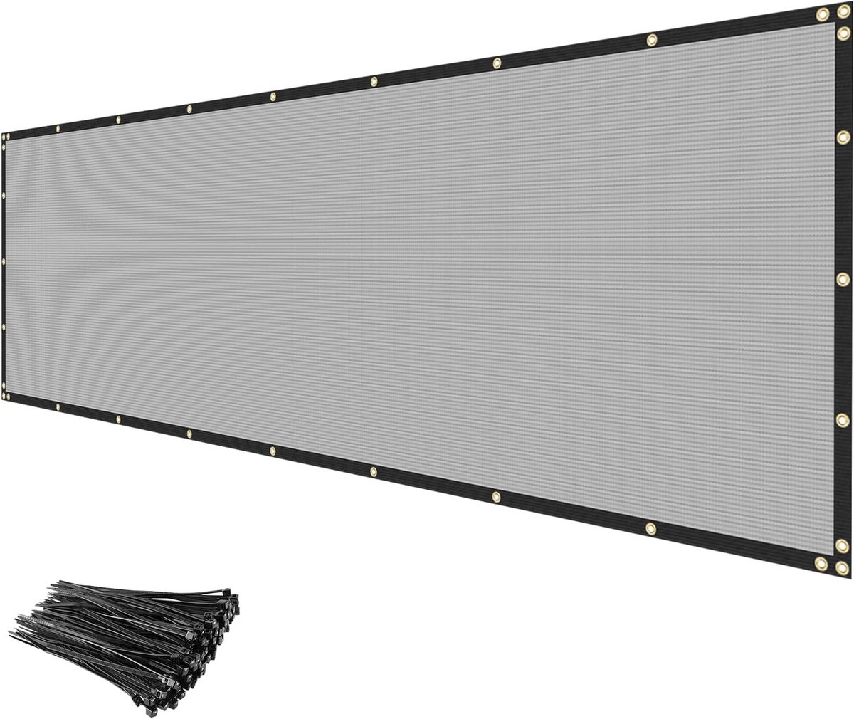 Extra Sterk Privacy Scherm voor Hekwerk in Grijs - 1.8m x 6m - UV-bestendig en Onzichtbaar