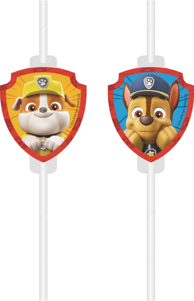 Paw Patrol Rescue Heroes papieren rietje, set van 4 stuks FSC