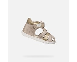 GEOX SANDAL MACCHIA DREUMES Sandalen - BEIGE/PLATINA - Maat 25