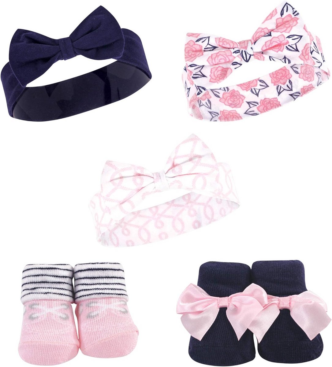 Schattige Babymuts en Sokjes Set voor Meisjes, Roze Zeemanslook, 0-9 Maanden