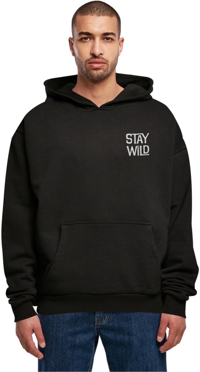 Merchcode - Wording Stay Wild Ultra Heavy Hoodie/trui - M - Zwart
