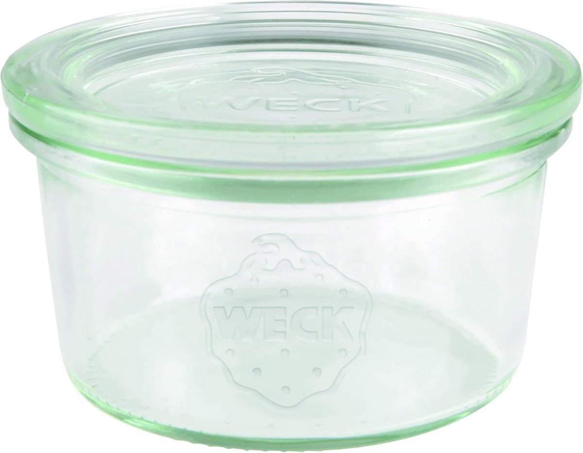 Weck 165 ml weckpotten met glazen deksel - Hittebestendig en Ovenbestendig - Set van 12