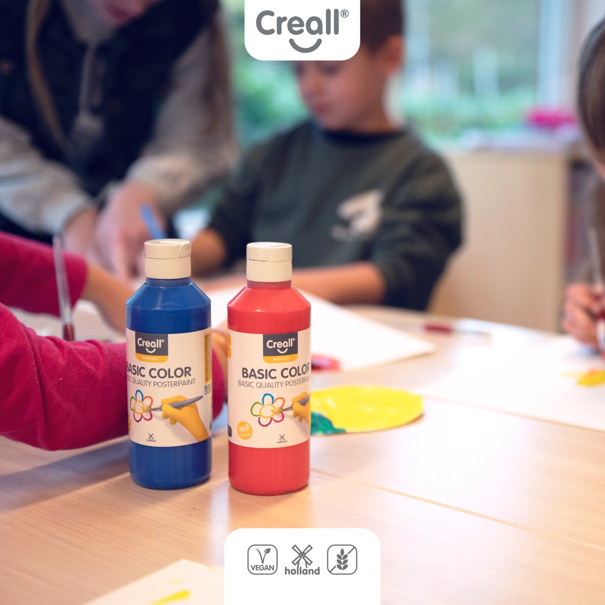 Creall Plakkaatverf Set - Schoolverf op Waterbasis - 8 Flessen x 500ml - Mix set met 8 Basiskleuren - Veilig & Uitwasbaar* - Geproduceerd in Nederland - professionele kwaliteit - glutenvrij — cadeau in Cadeau-ideeën - foto 5
