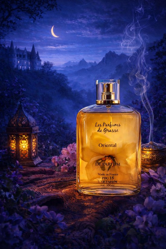 CADEAU TIP - Franse Dames Parfum - Oriental - een heerlijke Eau de Parfum met Roos - Muskus en Patchoeli - met gratis parfum verstuiver en Eiffeltoren sleutelhanger.