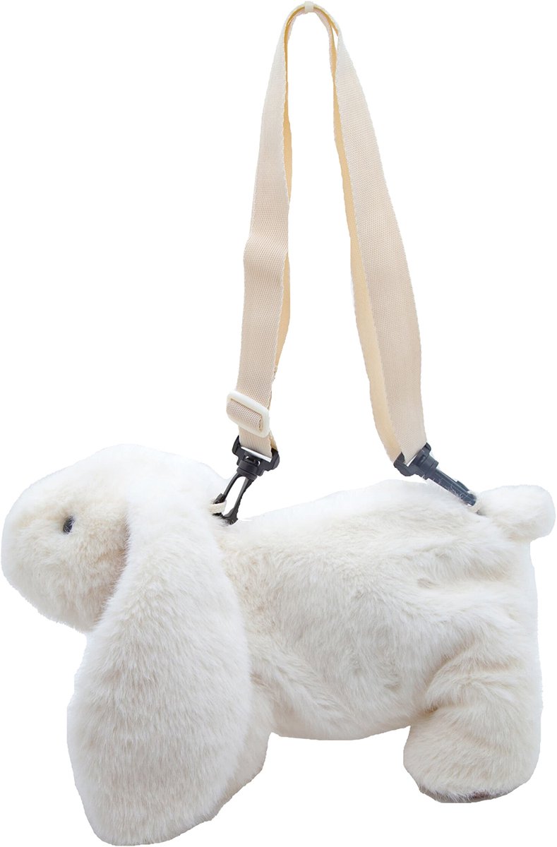 Cute - Grote schoudertas voor kinderen met dierenprint - Ecru