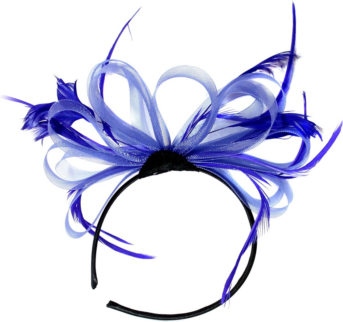 Elegante Haaraccessoire met Blauwe Veren voor Feestelijke Gelegenheden